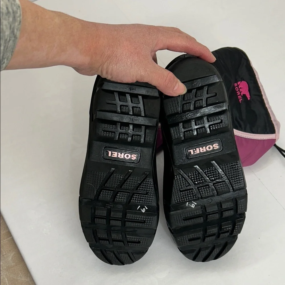 Sorel Black and Pink Winter Boots